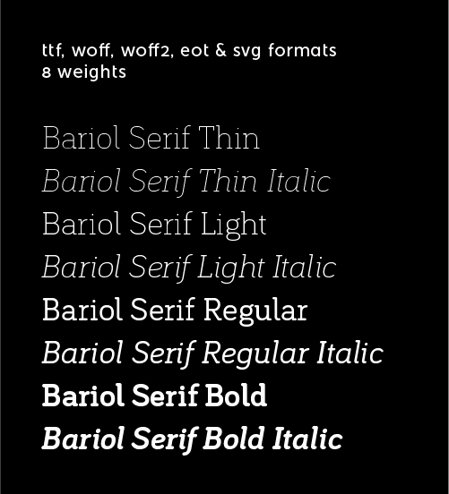 Included in bariol serif web - complete