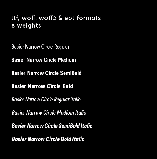 Included in basier narrow circle - webfont