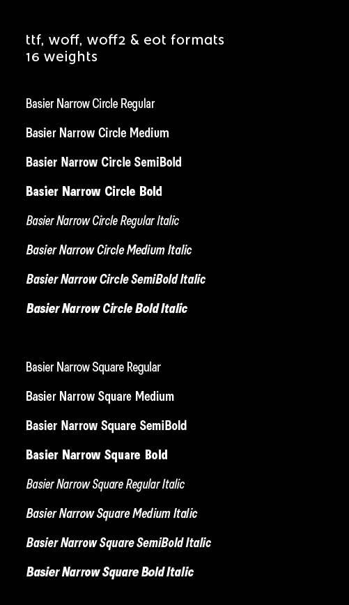 Included in basier narrow webfont - complete