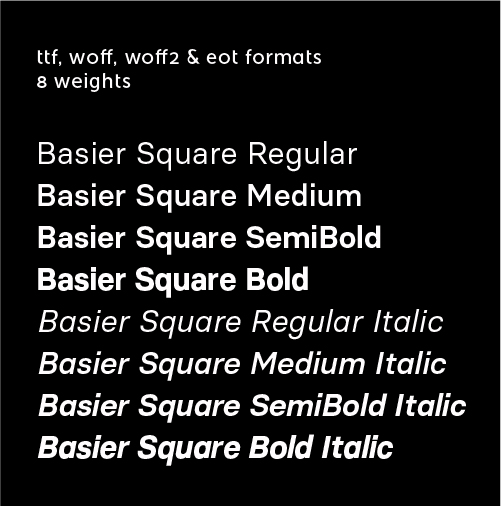 Included in basier webfont - square