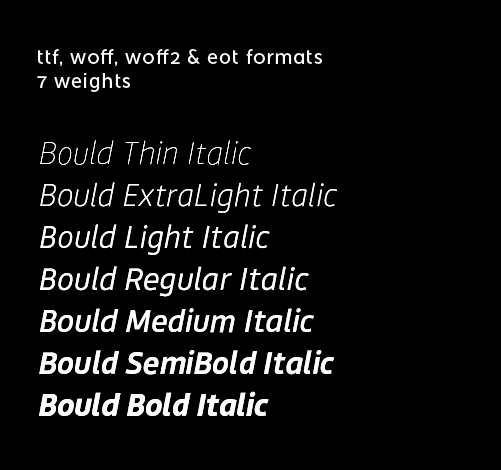 Included in bould webfont - italic
