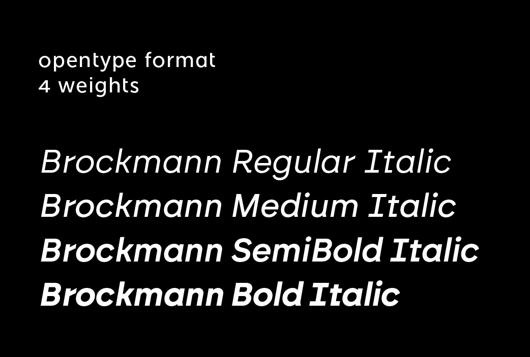 Included in brockmann desktop italic