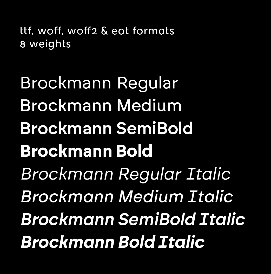 Included in brockmann webfont complete