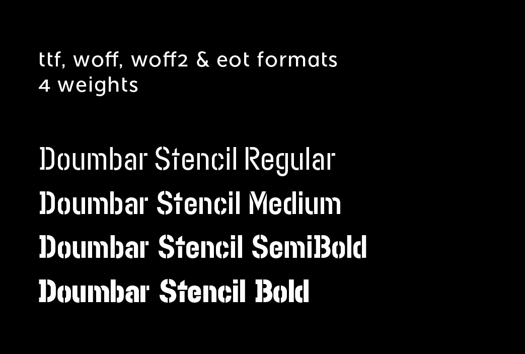 Included in doumbar stencil webfont
