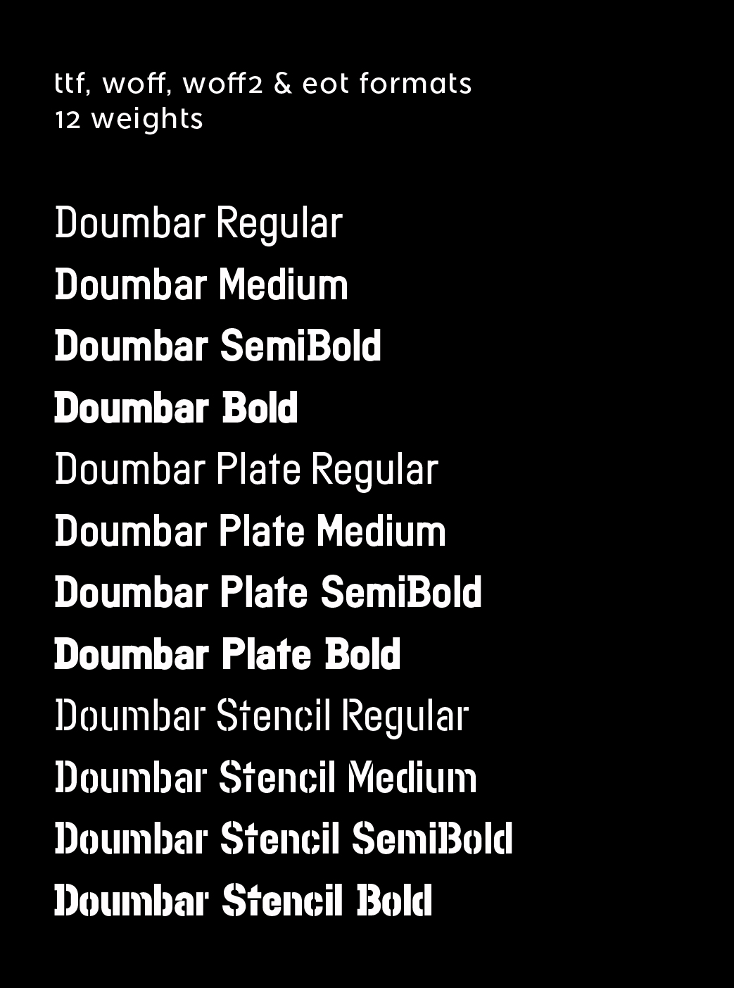Included in doumbar webfont complete