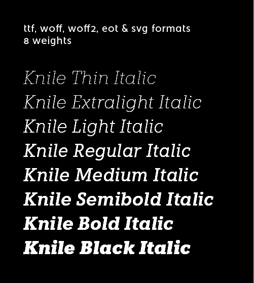 Included in knile web - italic