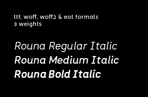 Included in rouna webfont italic