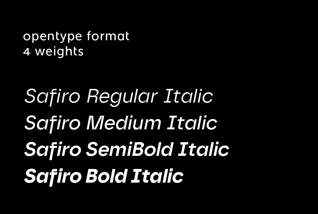 Included in safiro desktop italic
