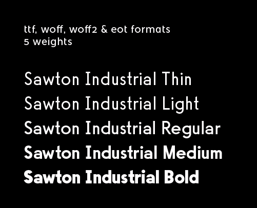 Included in sawton industrial - webfont