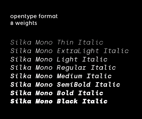 Included in silka mono desktop - italic